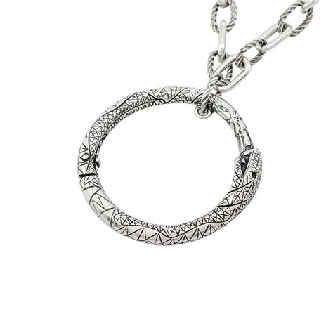 gucci snake necklace men's|Gucci ouroboros necklace.